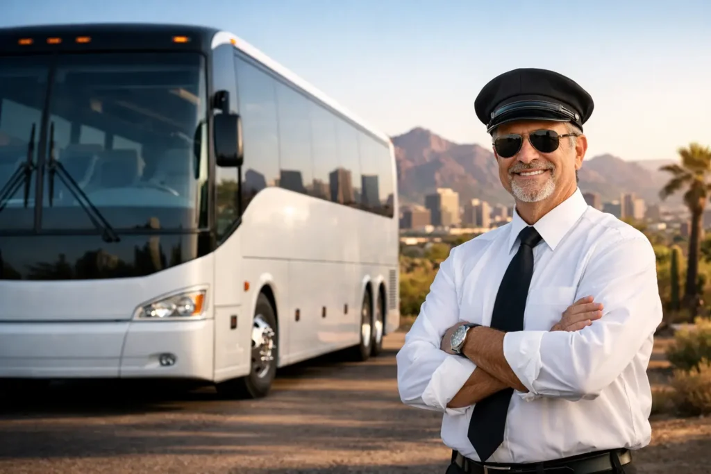 Charter Bus With Driver Phoenix for Group Travel